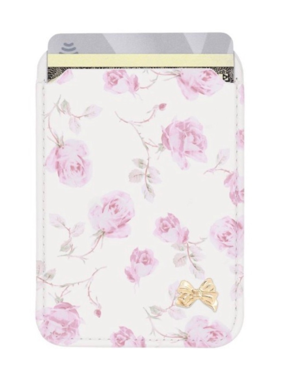 LoveShackFancy x Target - Case-Mate Ribbon Rosa Flora Magnetic Cardholder